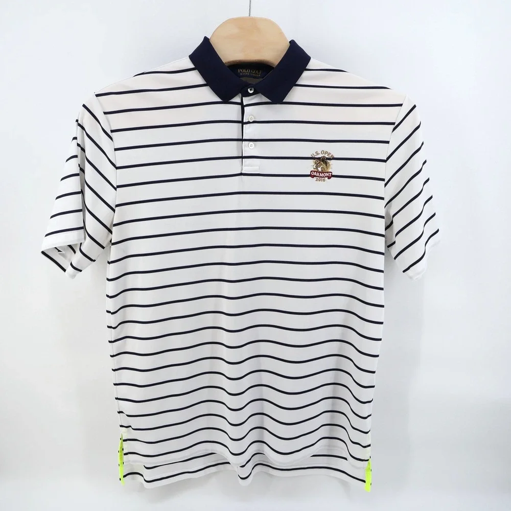 Polo Golf Ralph Lauren U.S.‎ Open Oakmont Striped Golf Performance Polo Shirt XL